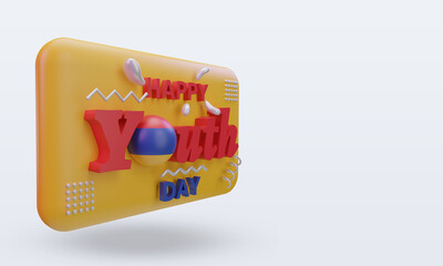 3d youth day Armenia flag rendering left view