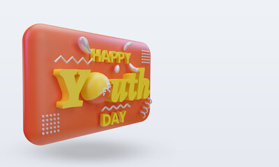3d youth day Bhutan flag rendering left view