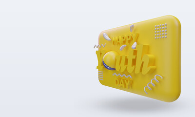 3d youth day Bosnia and Herzegovina flag rendering right view