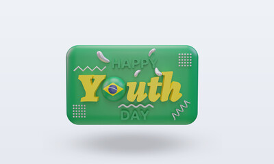 3d youth day Brazil flag rendering front view