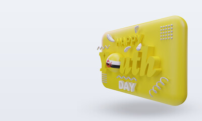 3d youth day Brunei Darussalam flag rendering right view