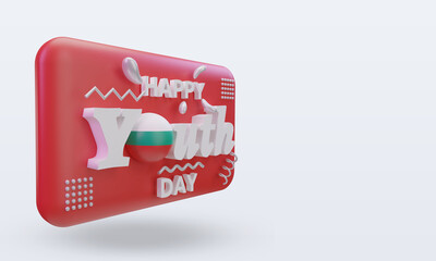 3d youth day Bulgaria flag rendering left view