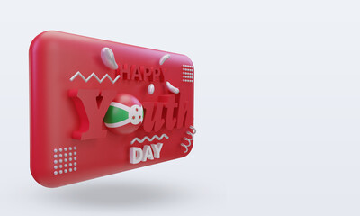 3d youth day Burundi flag rendering left view