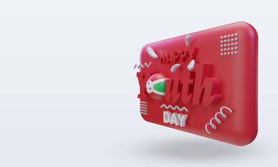 3d youth day Burundi flag rendering right view