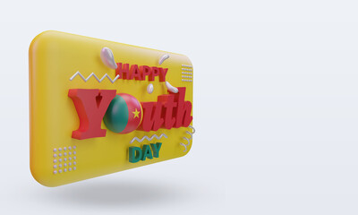 3d youth day Cameroon flag rendering left view