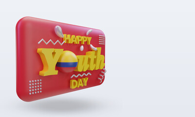 3d youth day Colombia flag rendering left view