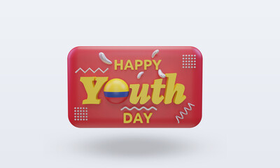 3d youth day Colombia flag rendering front view