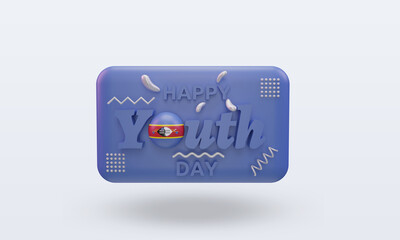 3d youth day Eswatini flag rendering front view