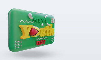 3d youth day Guyana flag rendering left view