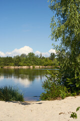 Wild beach on a Desna river