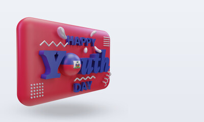 3d youth day Haiti flag rendering left view
