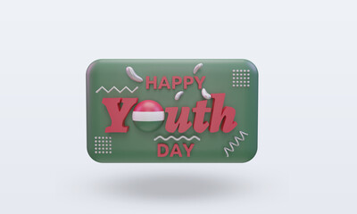 3d youth day Hungary flag rendering front view