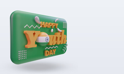 3d youth day India flag rendering left view