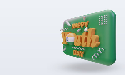 3d youth day India flag rendering right view