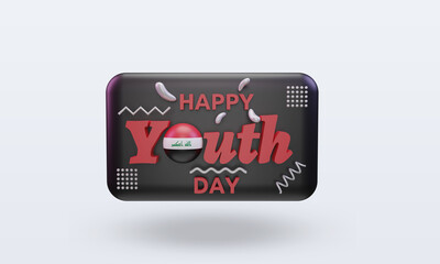 3d youth day Iraq flag rendering front view