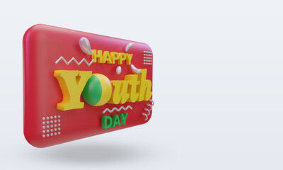 3d youth day Mali flag rendering left view