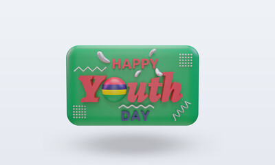 3d youth day Mauritius flag rendering front view