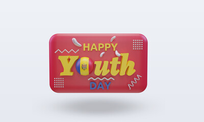3d youth day Moldova flag rendering front view