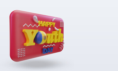 3d youth day Moldova flag rendering left view
