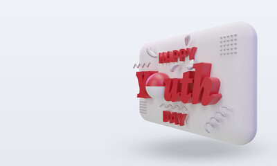 3d youth day Monaco flag rendering right view