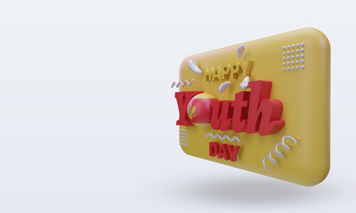 3d youth day Montenegro flag rendering right view
