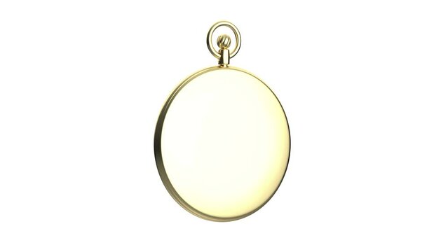 Luxury golden pocket watch on white background