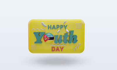 3d youth day Mozambique flag rendering front view
