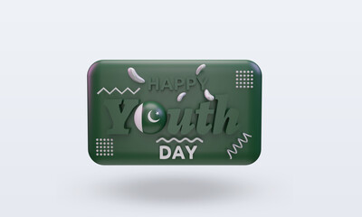 3d youth day Pakistan flag rendering front view