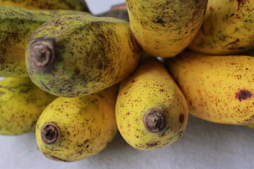 Bunch of Yellow Banana fruits isolated on white background