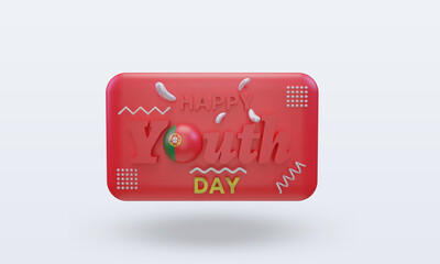 3d youth day Portugal flag rendering front view