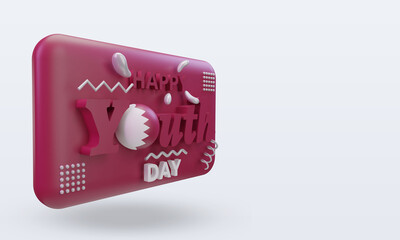 3d youth day Qatar flag rendering left view