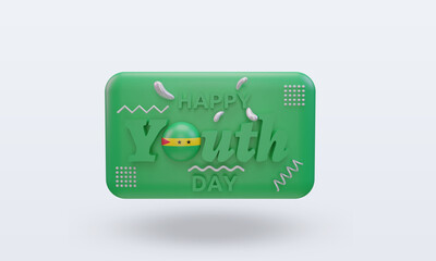 3d youth day Sao Tome and Principe flag rendering front view