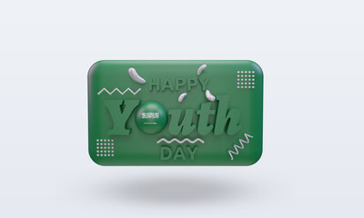 3d youth day Saudi Arabia flag rendering front view