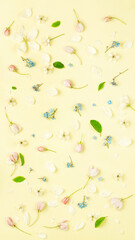 Summer vertical flower yellow background.
