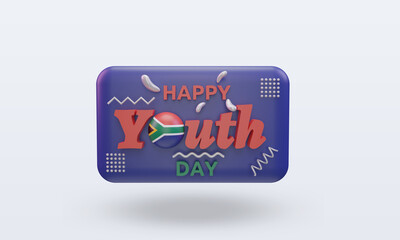 3d youth day South Africa flag rendering front view