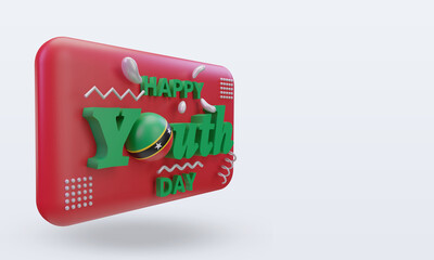 3d youth day St Kitts and Nevis flag rendering left view