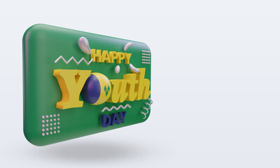 3d youth day St Vincent and the Grenadines flag rendering left view