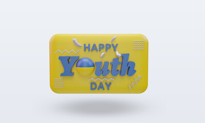 3d youth day Ukraine flag rendering front view