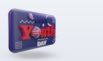 3d youth day United Kingdom flag rendering left view