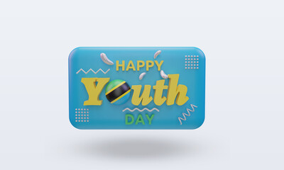 3d youth day Tanzania flag rendering front view