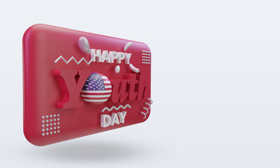3d youth day America flag rendering left view