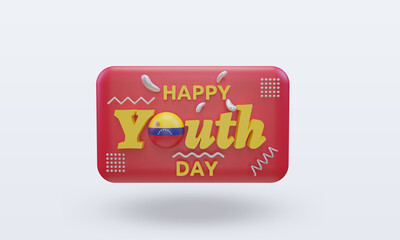 3d youth day Venezuela flag rendering front view