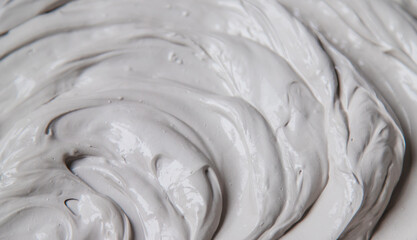 Clay texture spa mask for face and body. Selective focus.