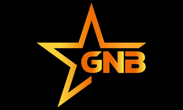 GNB golden luxury star icon three letter logo design vector template. royal logo | luxury logo | jewelry logo | premium logo | iconic logo | Victoria logo |