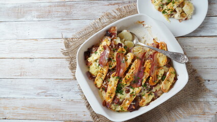 Tartiflette potatoes with bacon and cheese