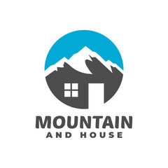 illustration of a house in a mountain. good for any business related to housing and nature.