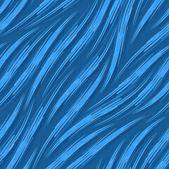 Vector seamless pattern and blue stripes.Texture of the water of the river or waves.Abstract pattern of blue blots.