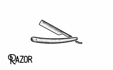 Vintage hand drawn razor