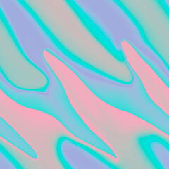 Holographic seamless pattern. The effect of flowing iridescent liquid. Psychedelic effect. Fairy tale unicorn trend background. 90s fashion.	