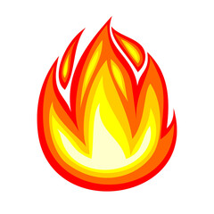Fire flame vector illustration isolated on white background icon